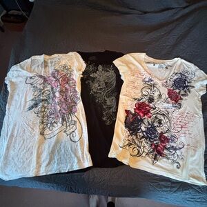 Floral Graphic T-Shirts - Set of 3